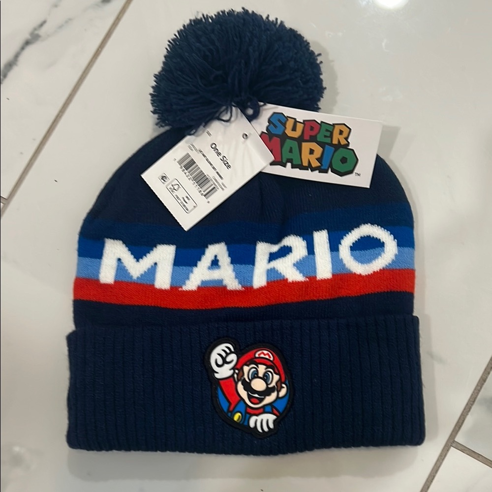 Nintendo Blue Beanie with Pom